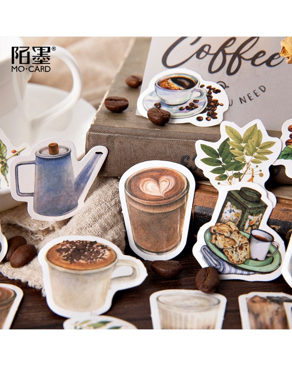 45pcs/pack Vintage Rooftop Coffee Shop Stickers Set Scrapbooking Stickers For Journal Planner DIY Crafts front-3