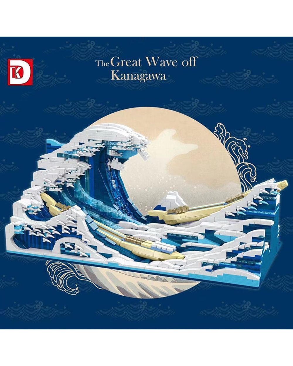 Pixel Art Mosaic Painting Building Block The Great Wave Off Kanagawa Masterpiece Model DIY Kit Bricks Children Gifts front-0