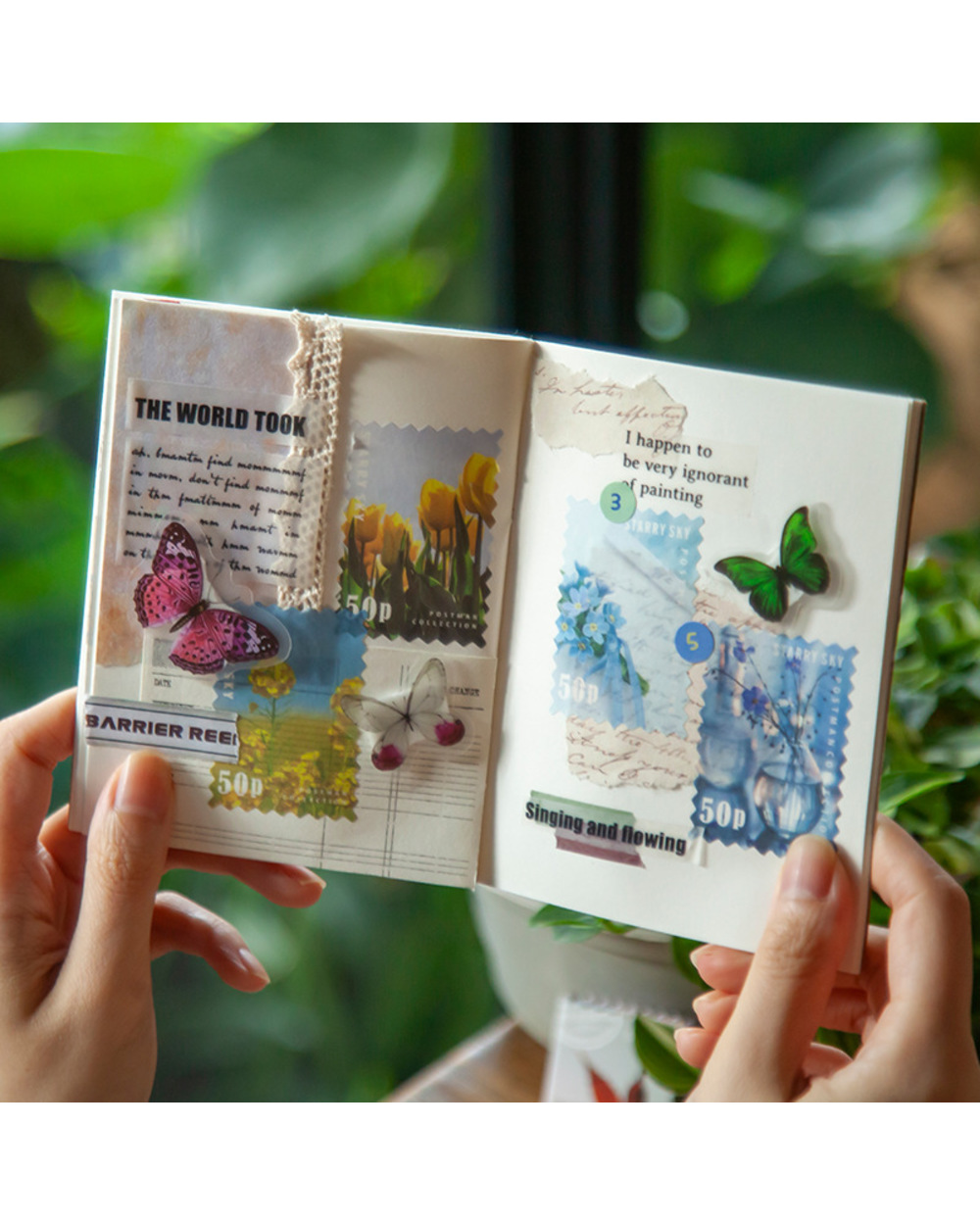 50 Pcs Four Seasons Garden Series Decorative Stickers Scrapbooking Diy Label Diary Stationery Album Journal Flower Stam front-2