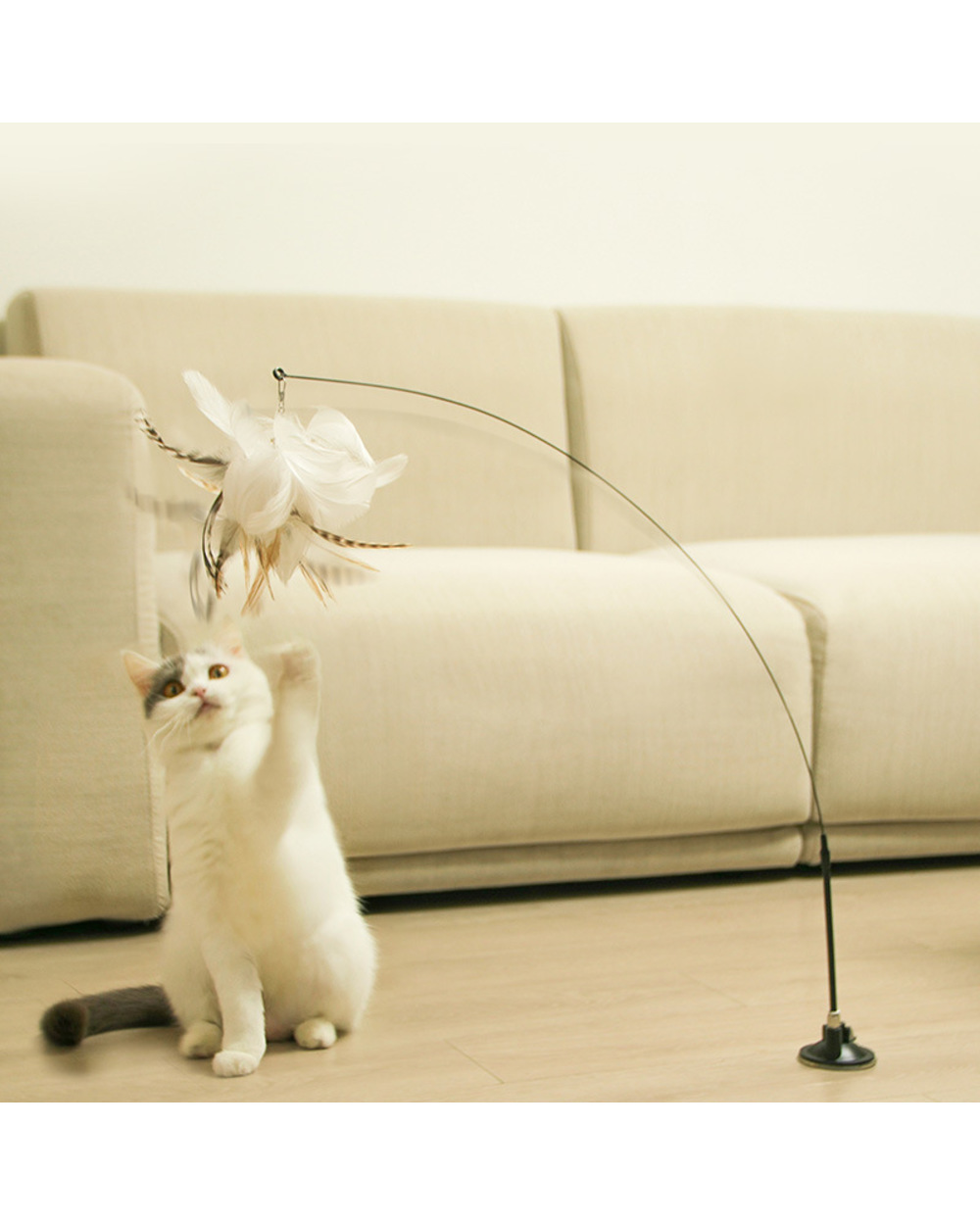 Simulation Bird Interactive Cat Toy Funny Feather Bird With Bell Cat Stick Toy For Kitten Playing Teaser Wand Toy Cat S front-0
