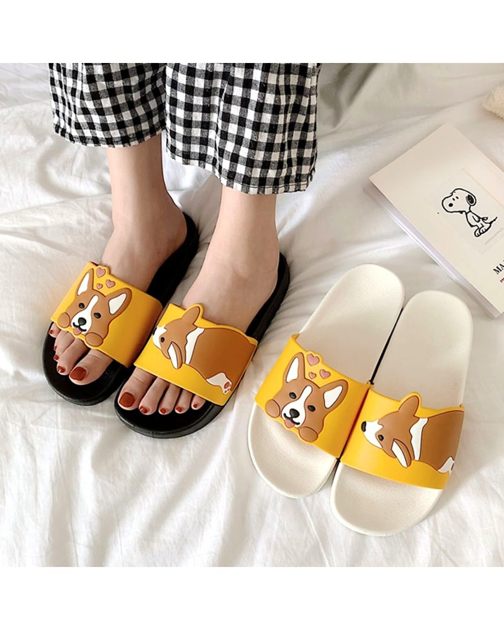 Corgi Thick Sole Girls Flat Shoes Beach Sandals fashion slippers for women summer slip on Slides for women front-2