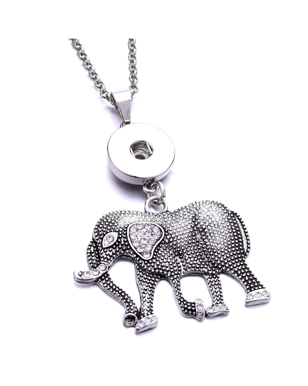 New Rhinestone Snap Jewelry 18Mm Snap Button Necklace With Chains Snap Pendant Necklace For Women Necklaces front-4