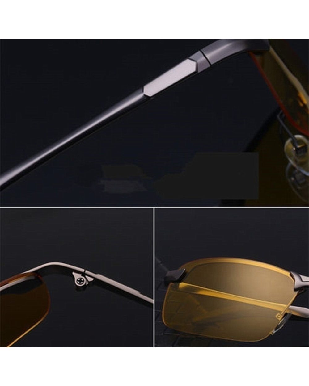 Yellow High-End Night Vision Driving Glasses Polarized Uv Sunglasses Pc Ultralight Driver Mirror Outdoor Driving Goggle front-3