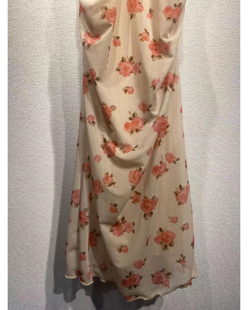 Rose Print Slim Fit V-Neck Sling Dress front-5