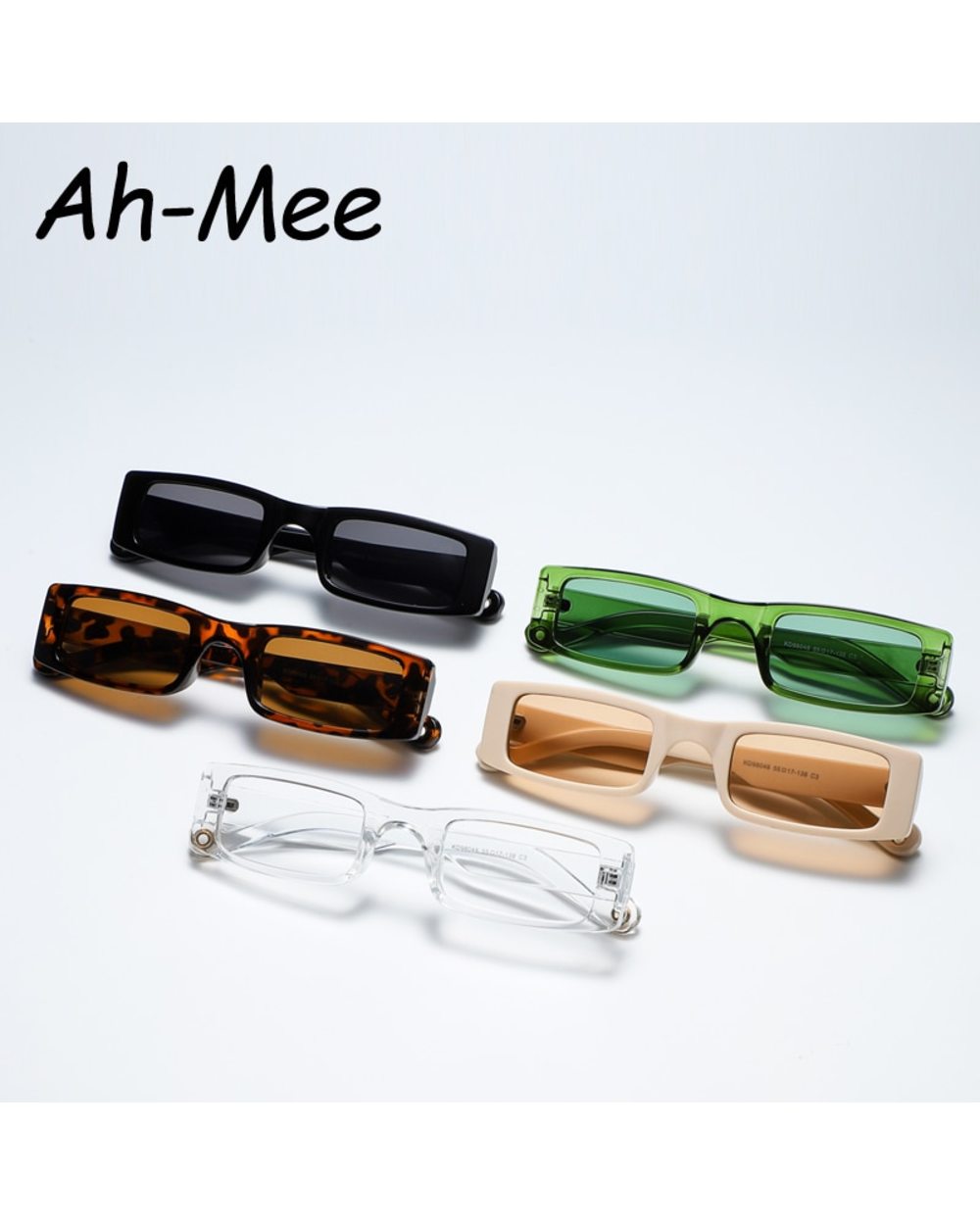 New Rectangle Sunglasses Women Fashion Small Square Frame Vintage Brand Sun Glasses Men Shades Retro Clear Green Oculos front-3