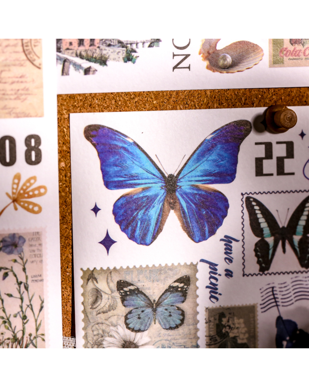 Journamm 50Sheets Vintage Art Sticker Book Kit Floral Plant Diy Scrapbooking Ins Collage Diary Journal Decor Sticker St front-3