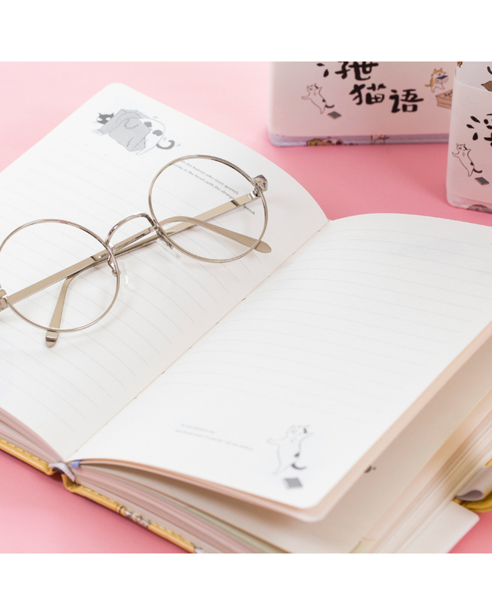 2022 Cute Cat Notebook Weekly Planner Agenda Leather Travel Diary Note Book Notitieboek Notepad Journal Supplies Statio front-3