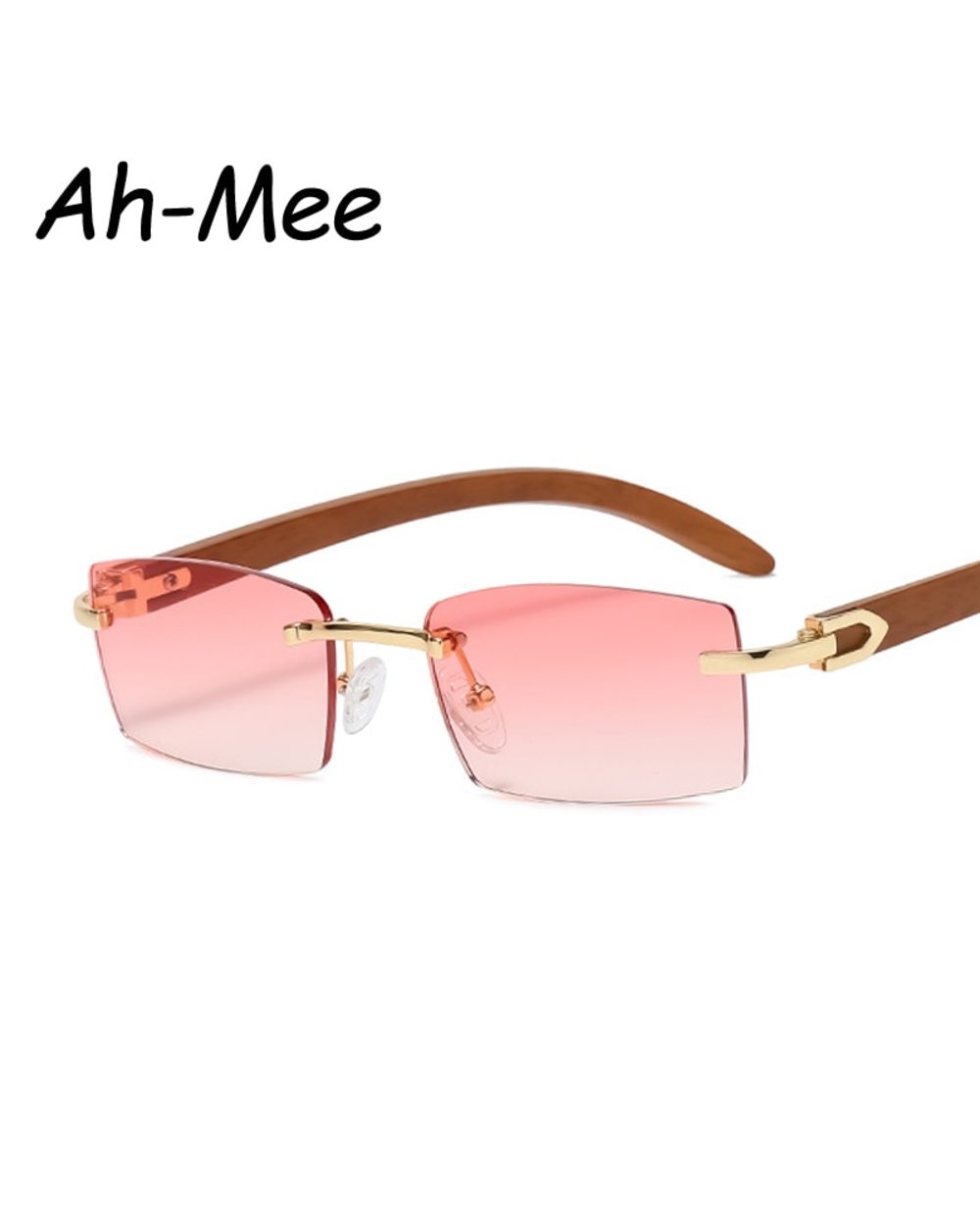 Sqaure Brand Designer Sunglasses Men Women Sun Glasses Wood Frames Rimless Black Eyeglasses Fashion Eyewear Gafas De Sol front-3