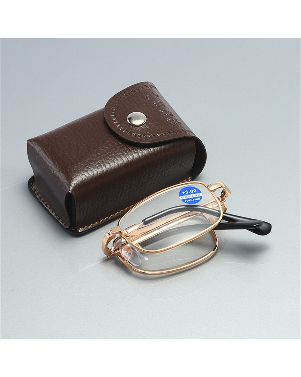 Foldable Reading Glasses Folding Presbyopia Men Women Metal Retro Computer Reading Glasses With Case 1.0 1.5 2.0 2.5 3. front-0