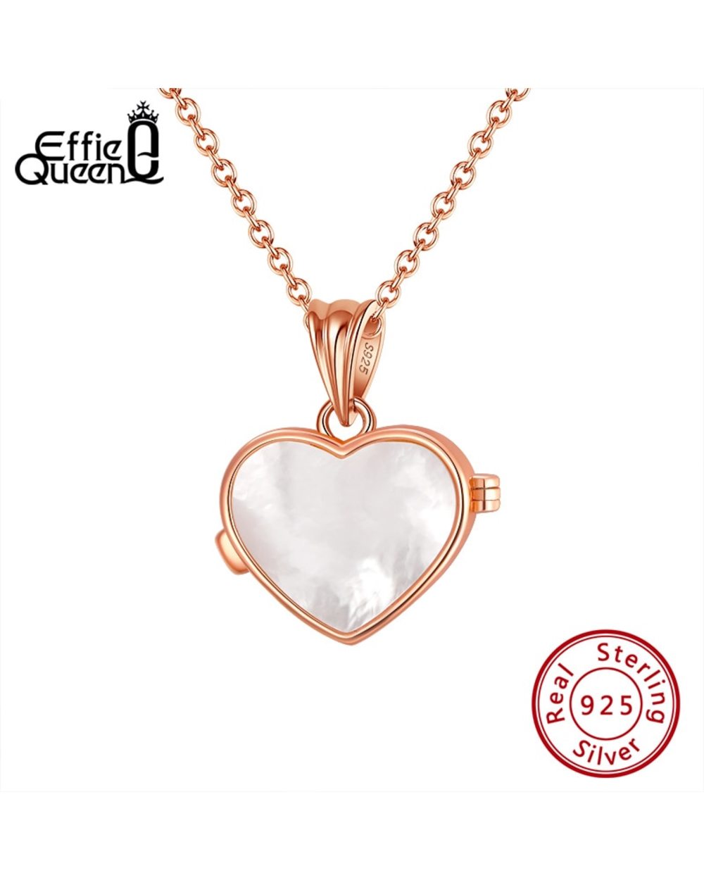 To My Mommy Necklace Gift for Mom Mother Of Pearl Clover Heart Necklace 925 Sterling Silver Jewelry front-2