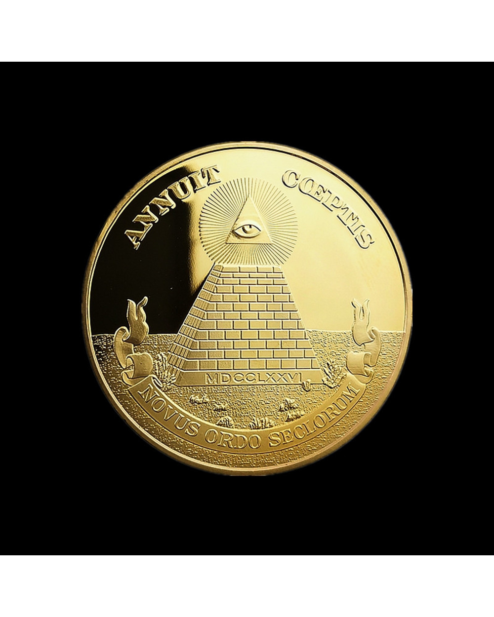 Masonic Challenge Coins US Dollar with Pyramid All-seeing Eye front-2