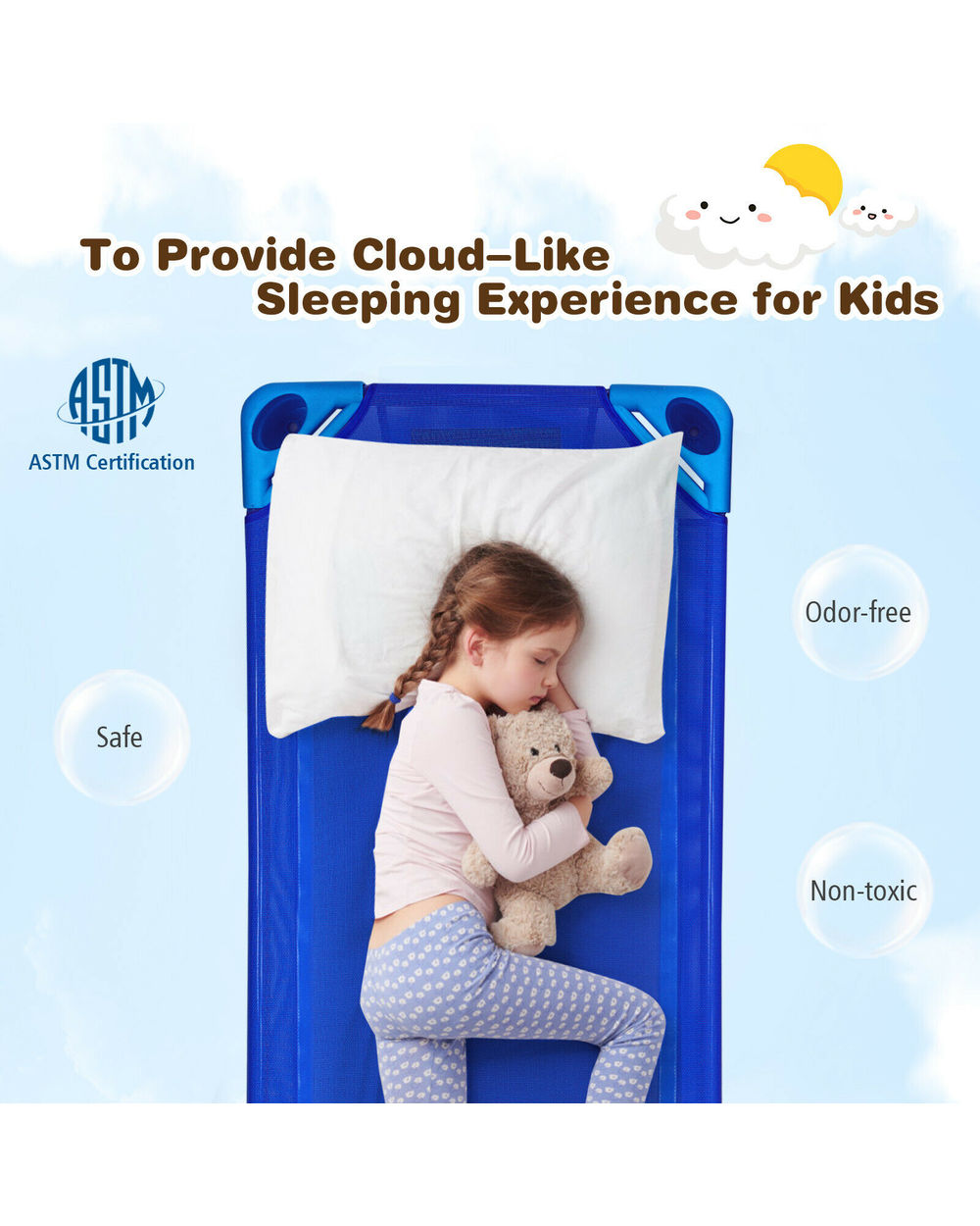 Kids Stackable Naptime Cot front-4