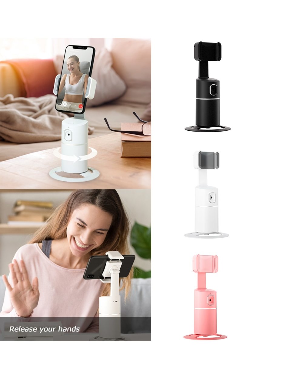 Best auto face tracking tripod 2022 - 360 rotation auto face tracking front-3