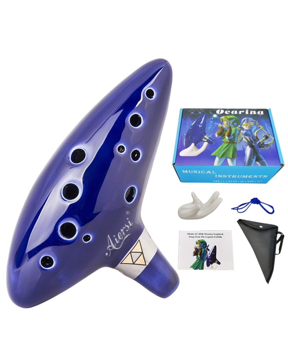 Aiersi 12 Hole Ocarina Ceramic Alto C Legend Of Ocarina Flute Music