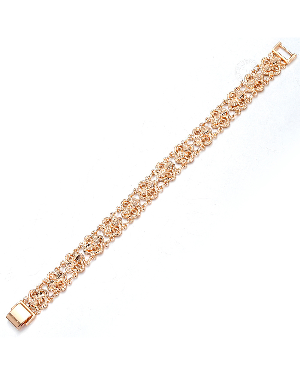 Women Men 585 Rose Gold Bracelet On Hand Bangle Fashion Cut Out Carved Flower Heart Oval Wristband Chains Bracelets Cbm front-5