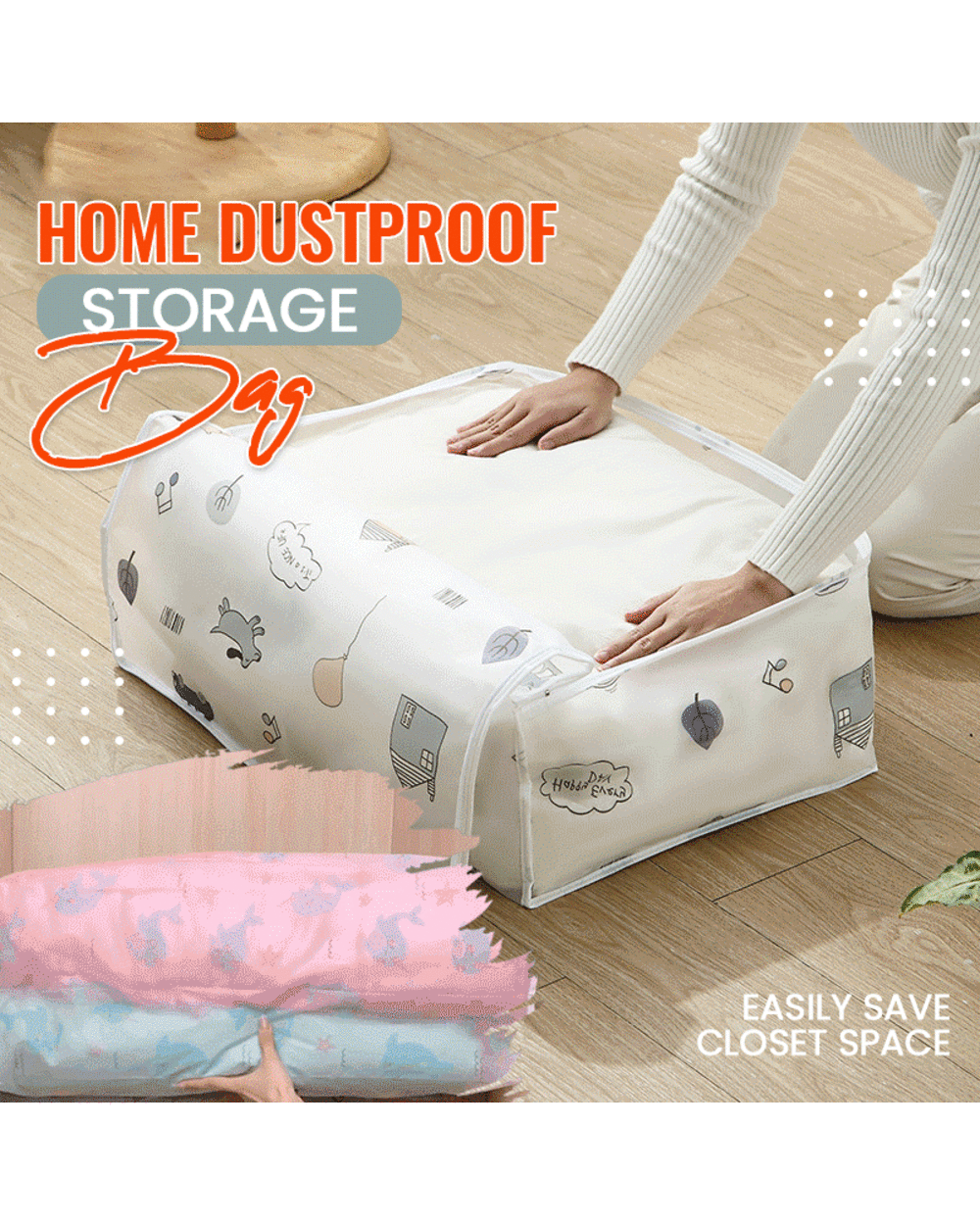 Home Dustproof Storage Bag Waterproof Quilt Clothes Organizer Moistureproof Closet Organize Clothing Sorting Bag Droppi front-0