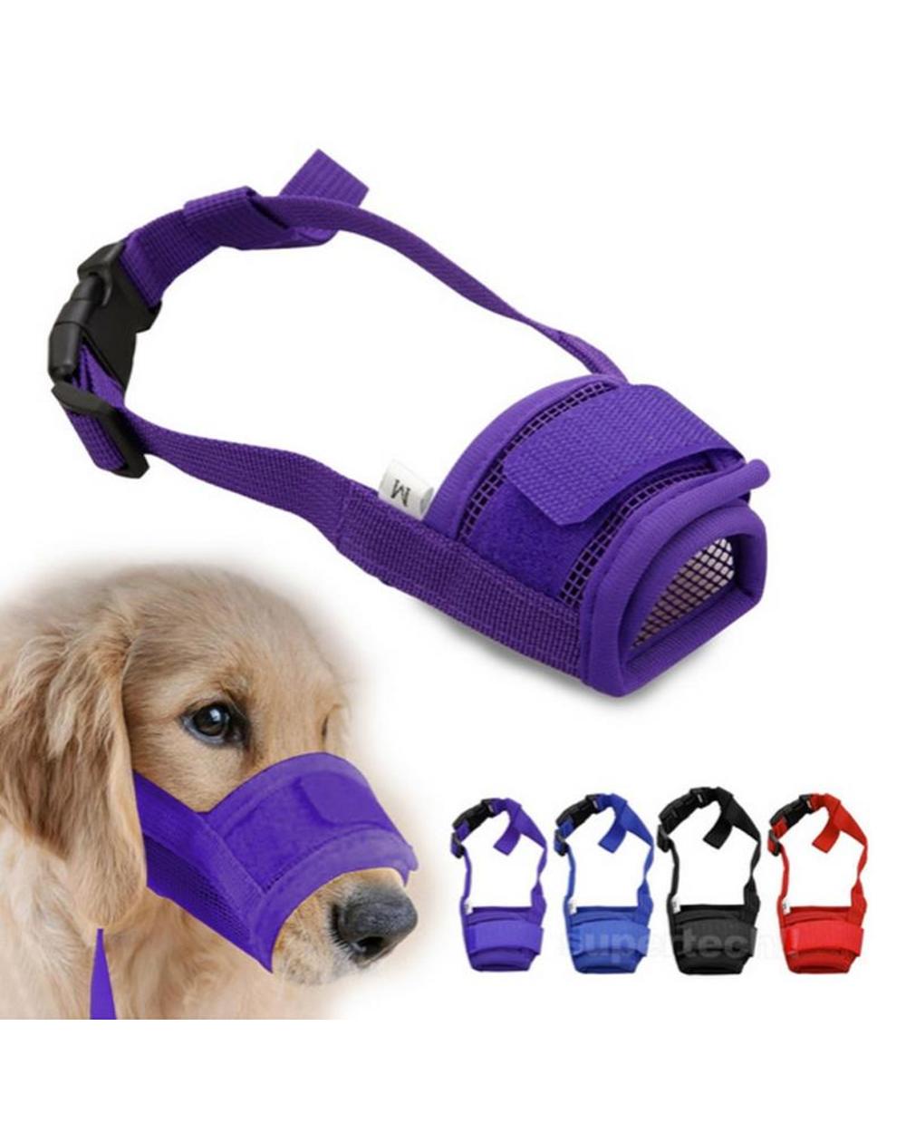 1Pc Pet Dog Adjustable Bark Bite Mesh Mouth Muzzle Grooming Anti Stop Chewing front-0