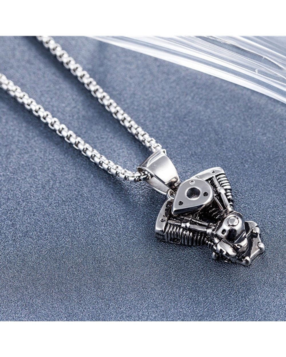 Motorcycle engine punk domineering men’s pendant front-4