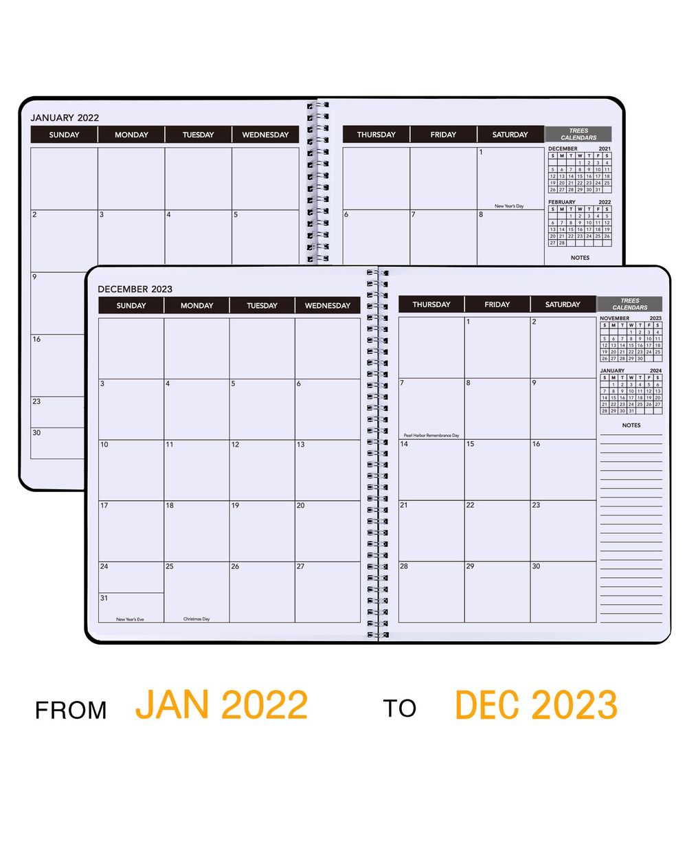 Daily Calendar Planner Notebook 2022-2023 Weekly And Monthly Academic Agenda Time Management Personal Diary Organizer front-1