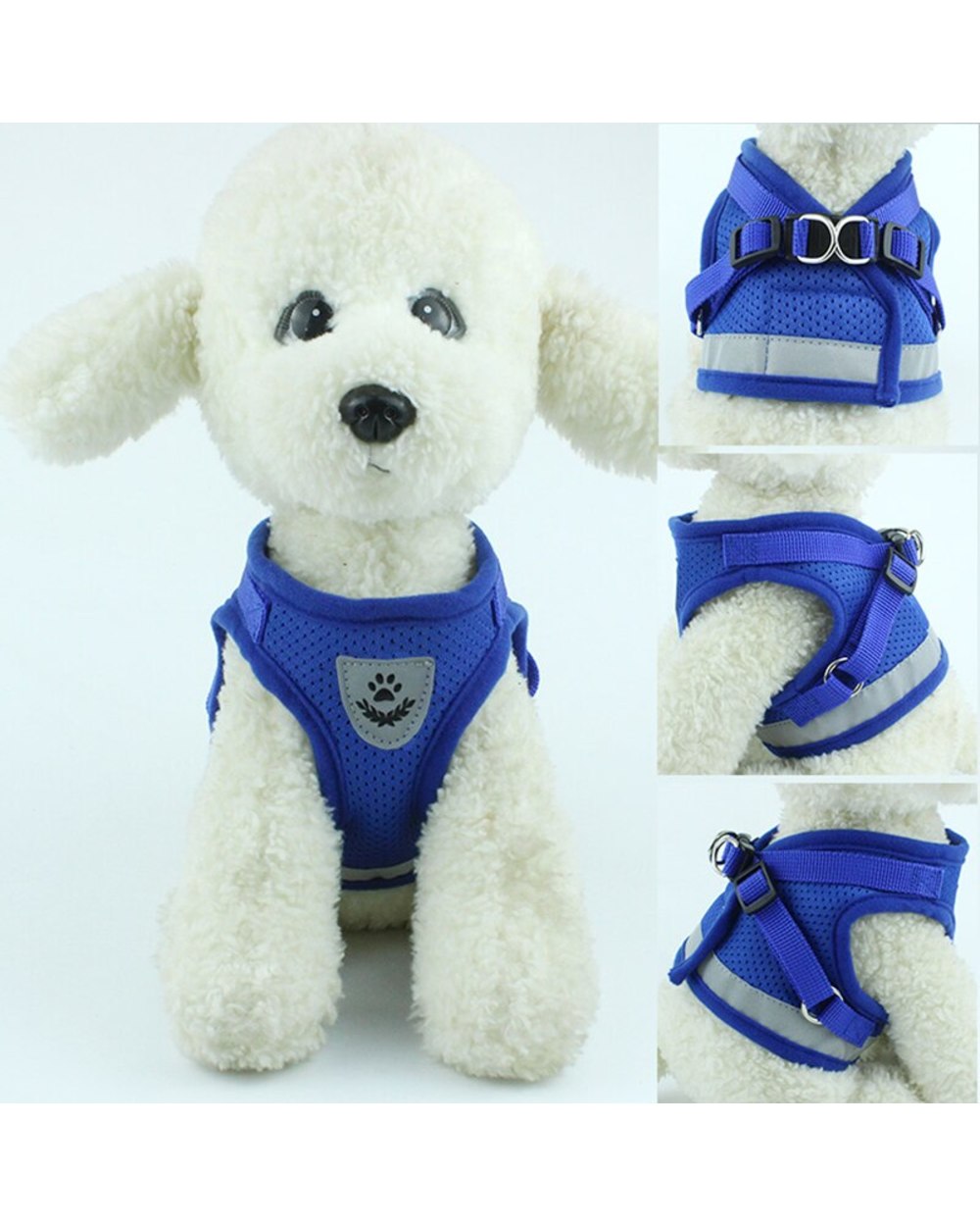 Nylon Dog Harness Leash Set Reflective Small Pet Puppy Cat Vest Harnesses front-3