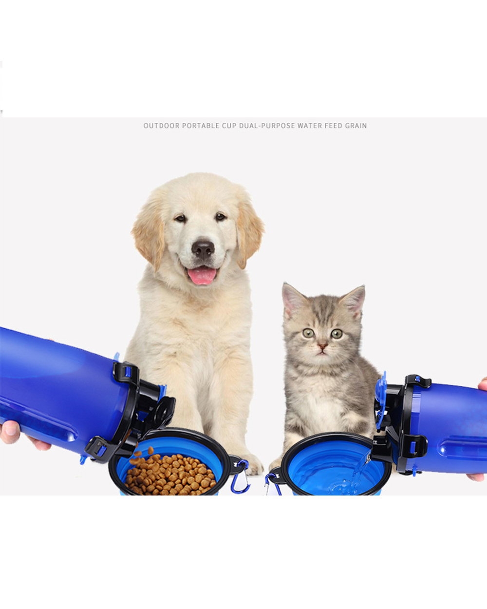 Pet Outdoor Portable Water Food Cup Multifunctional Cat And Dog Travel Cup Portable Dog Water Cup front-2