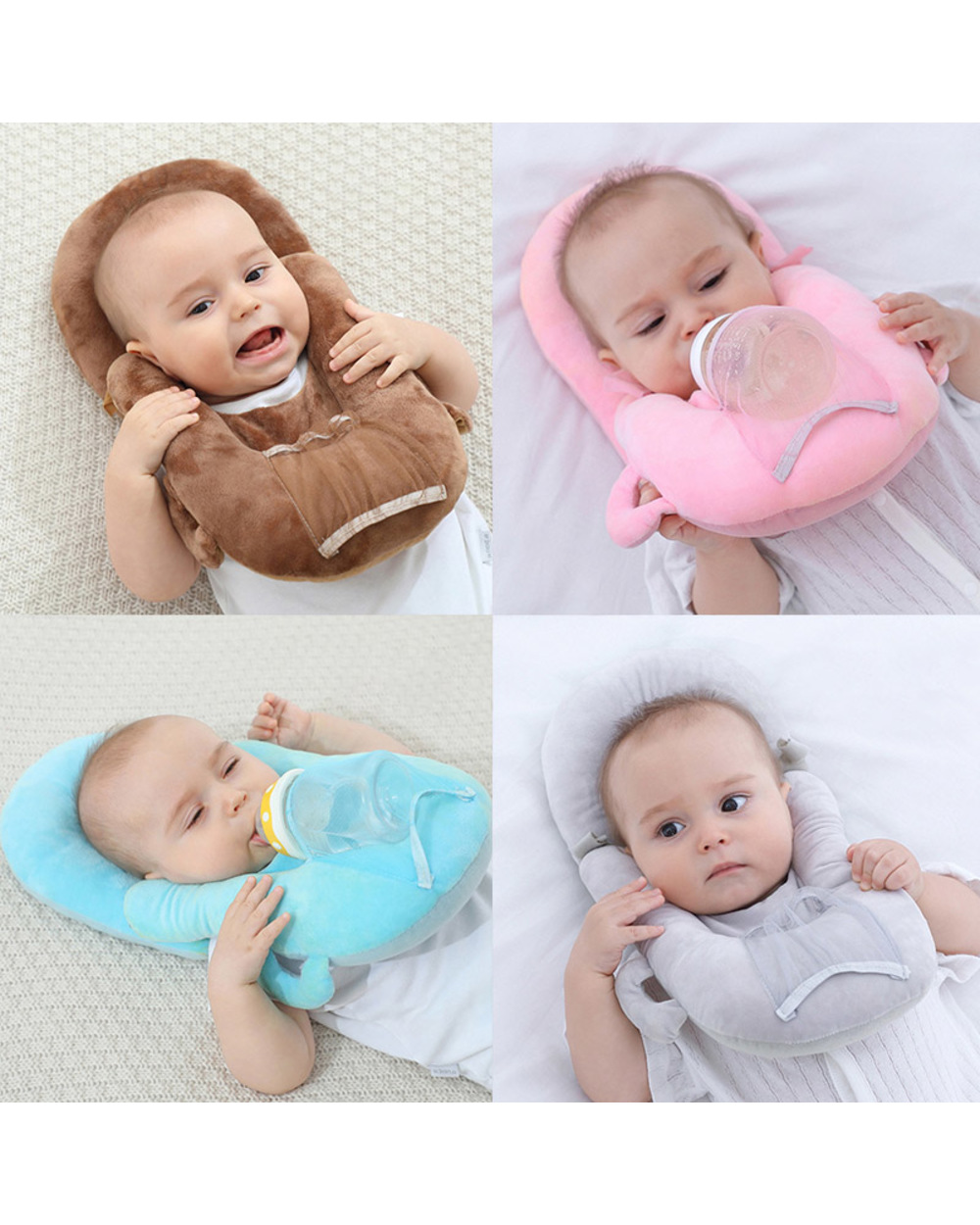 1Pcs Removable 2 In 1Baby Fixed Brace Feeding Pillow Detachable Anti-Spit Head Protection Pillows Infant Care front-0