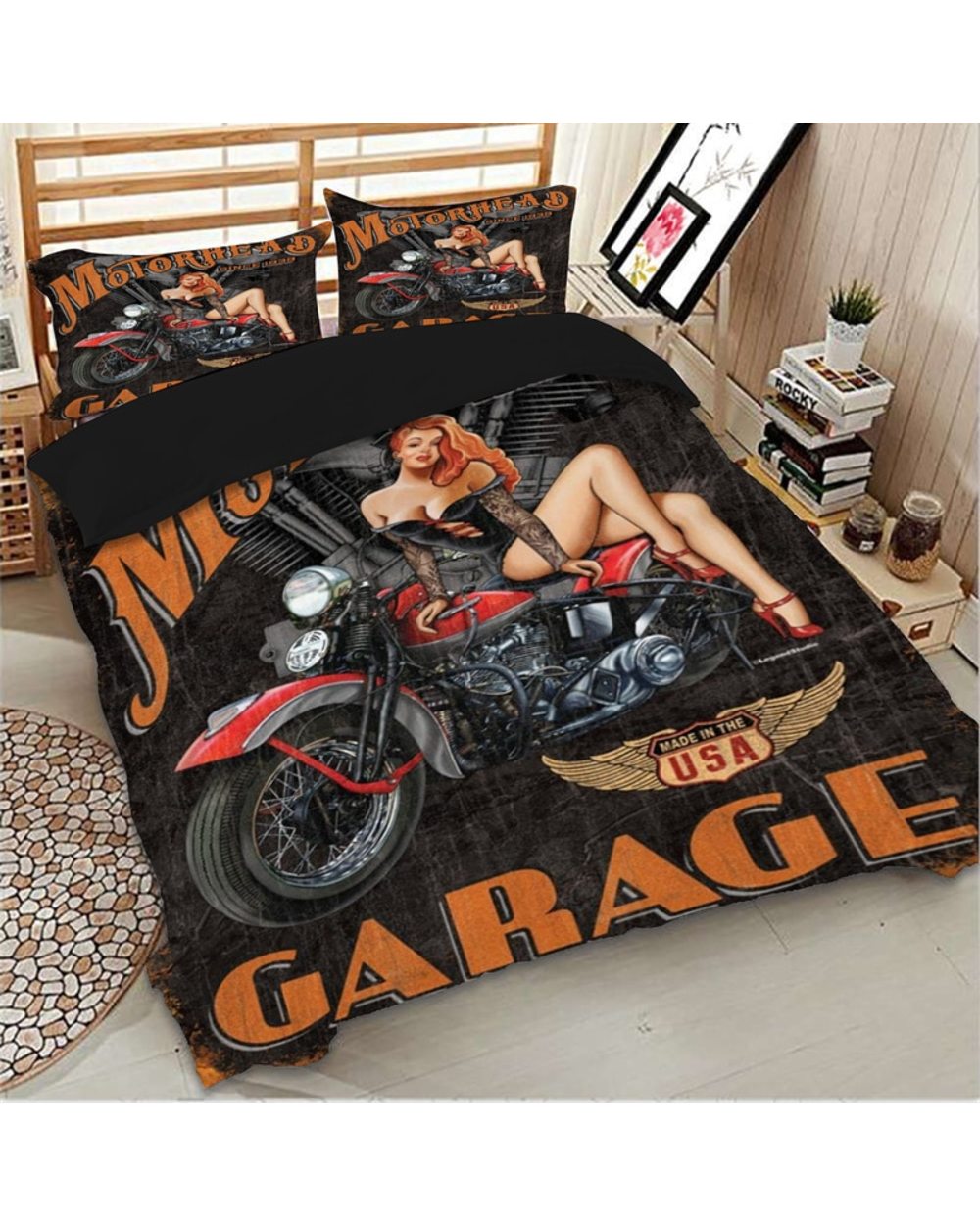 3D Motorcycle Bedding Cover Set front-0