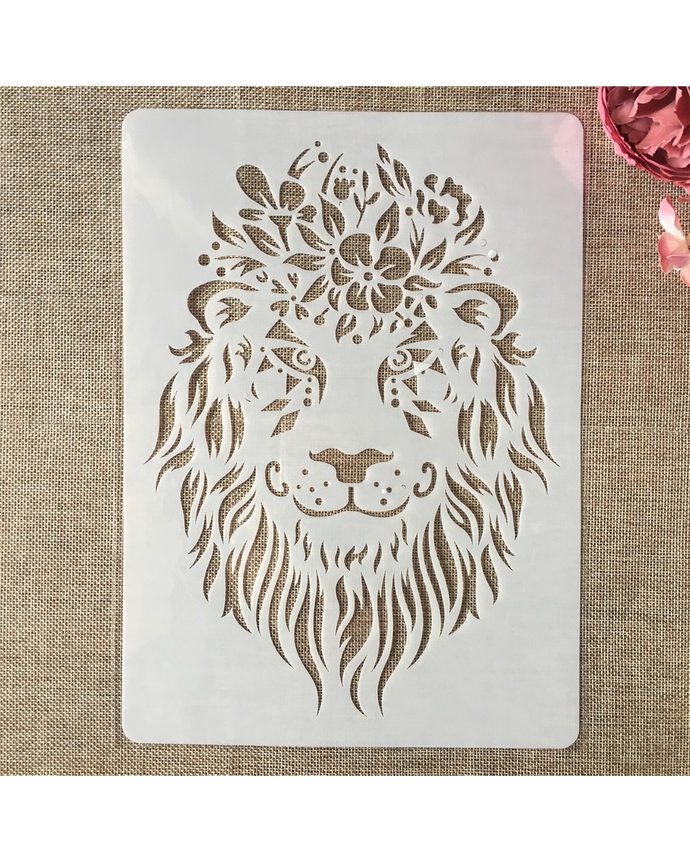 9Pcs/Set A4 29Cm Lion Tiger Deer Animals Diy Layering Stencils Painting Scrapbook Coloring Embossing Album Decorative T front-3