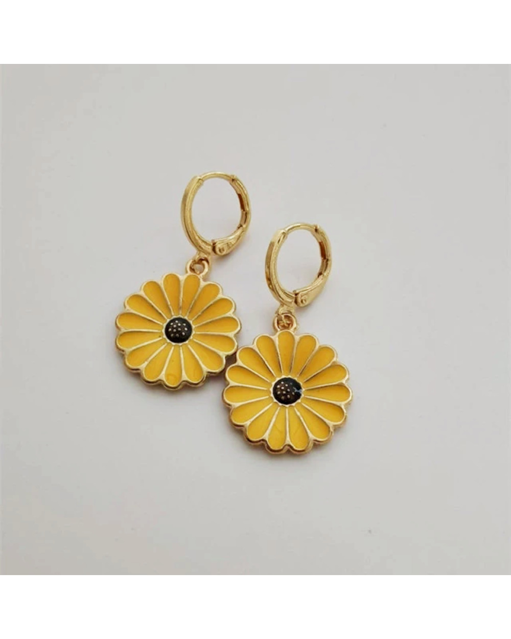 Delicacy Gold Daisy Sunflower Hoop Earring front-0