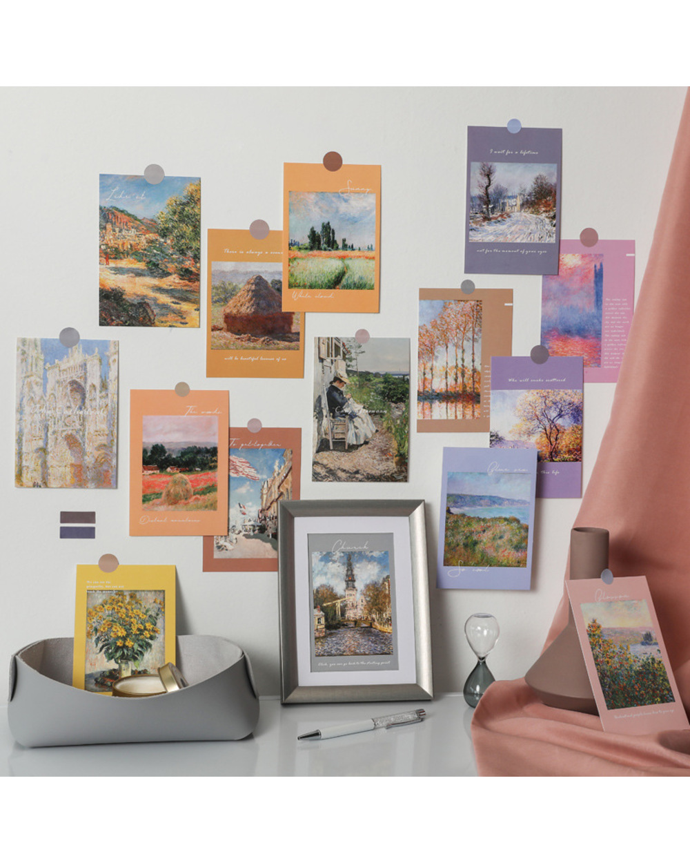Ins Nordic Retro World Famous Painting Postcard 15Sheets Decorative Card Background Wall Sticker Single Sided Greeting front-1