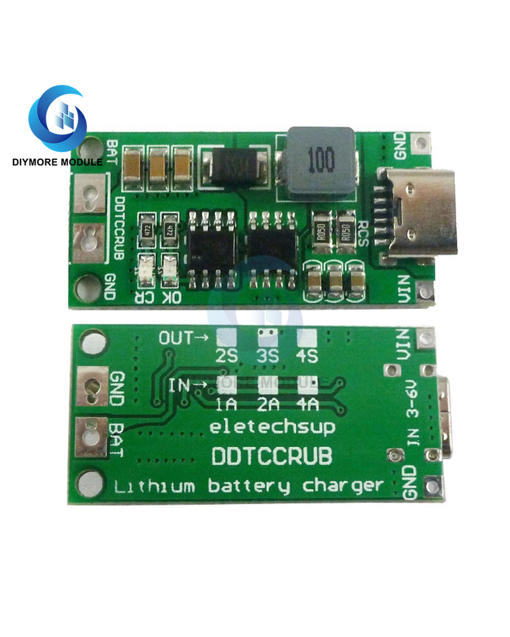 Multi-Cell 2S 3S 4S Type-C To 8.4V 12.6V 16.8V Step-Up Boost Lipo Polymer Li-Ion Charger 7.4V 11.1V 14.8V 18650 Lithium front-1