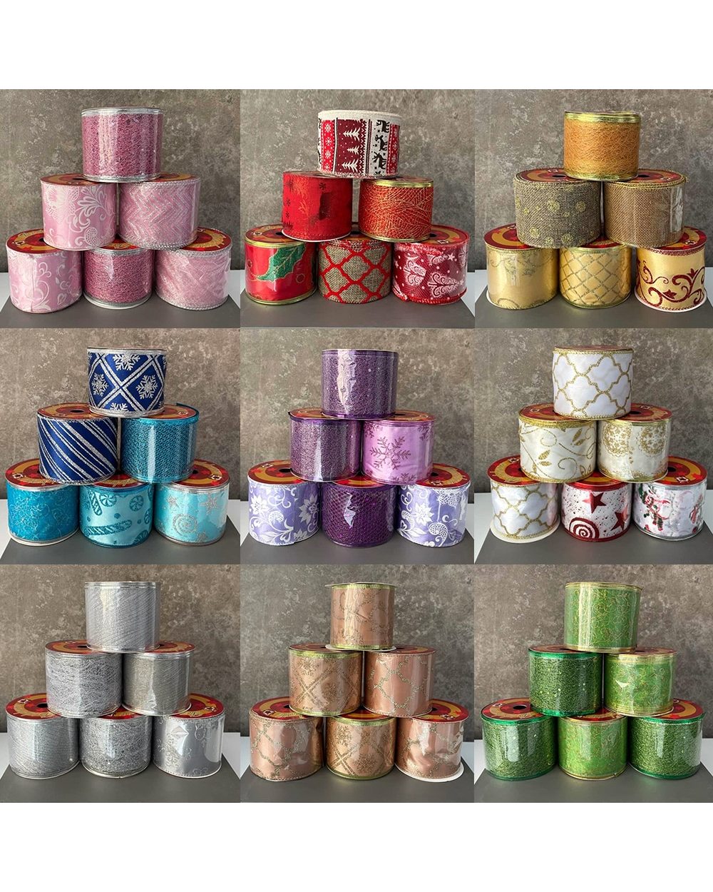 5M/Roll Christmas DIY Linen Ribbon Gold edge Ribbon With Wired Gift Classic Wrapping Christmas Tree Wreath Bows Navidad front-0