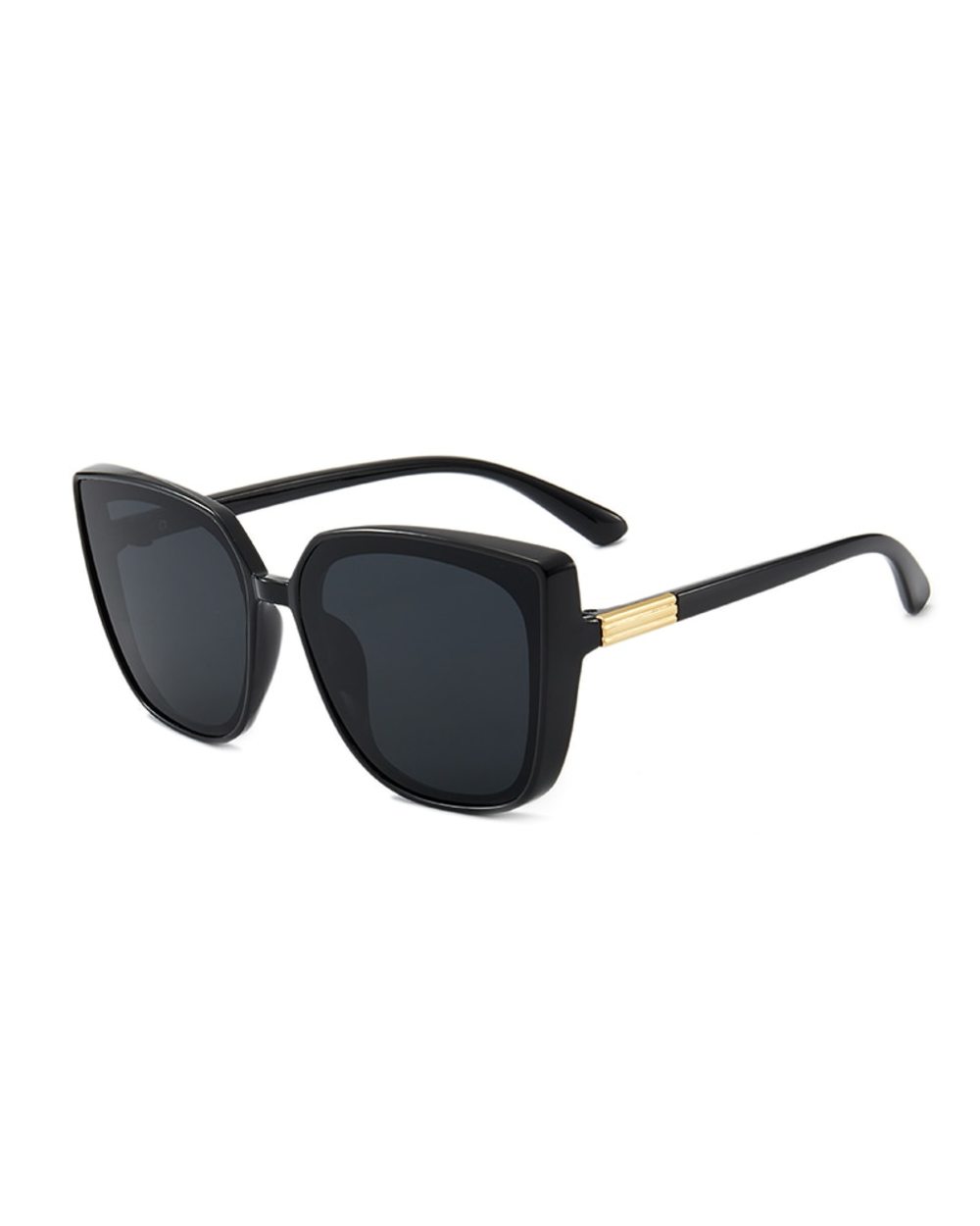 New Brand Designer Cat Eye Sunglasses Woman Vintage Black Mirror Sun Glasses For Fashion Big Frame Cool Sexy Female Ocu front-2