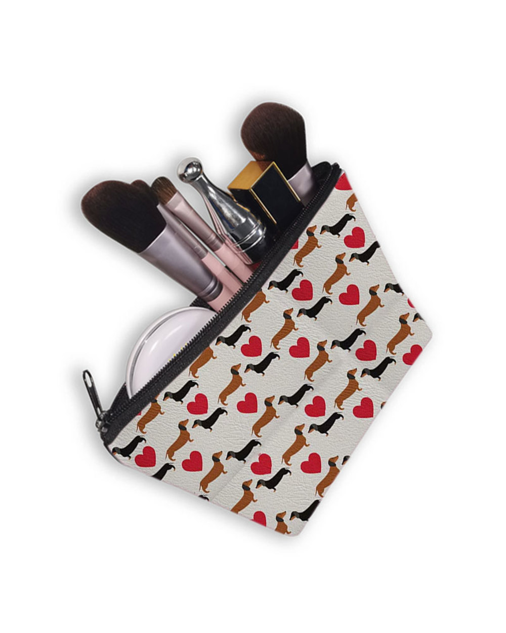 Dachshund Dog Makeup Storage Pouch front-1