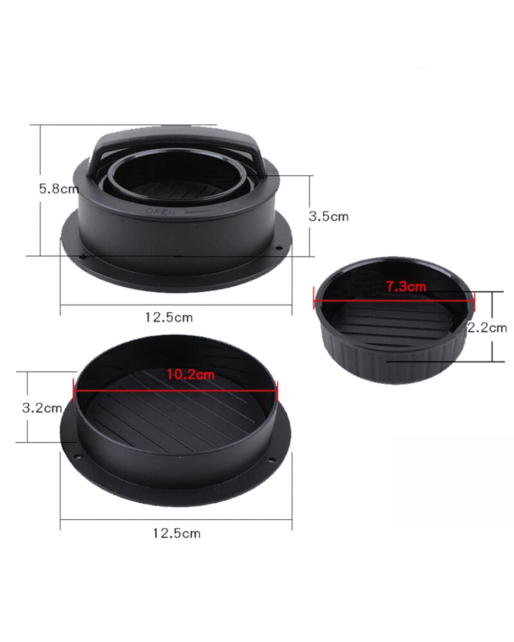 Round Shape Hamburger Press Meat Pie Press Stuffed Burger Mold Hamburger Maker Patty Pastry Tools Non-Stick Beef Burger front-2