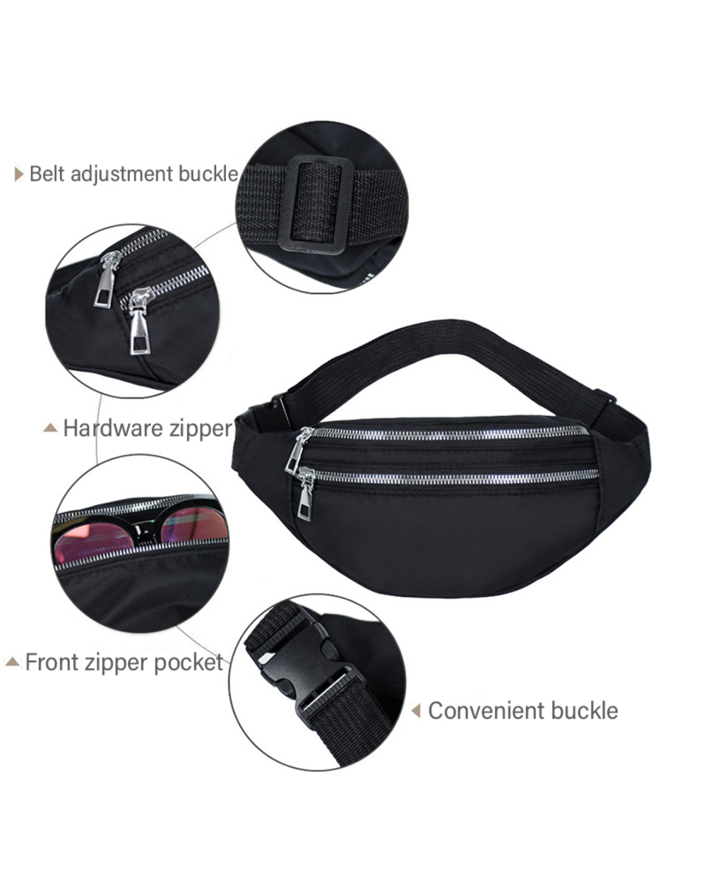 Fanny Pack Women Fashion Waist Pack Casual Crossbody Chest Bags Unisex Hip Bum Bag Travel Waterproof Belt Bag Sport Pur front-4