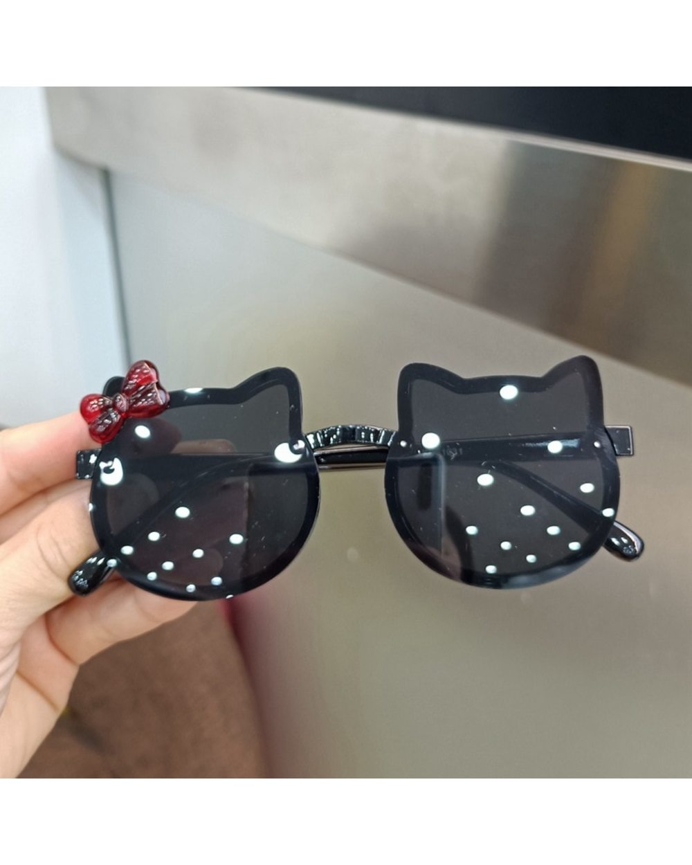 Summer Children Cute Kitty Sunglasses Acrylic Bow Outdoor Uv Protection Sun Glasses Baby Girls Classic Kids Boy Uv400 E front-4