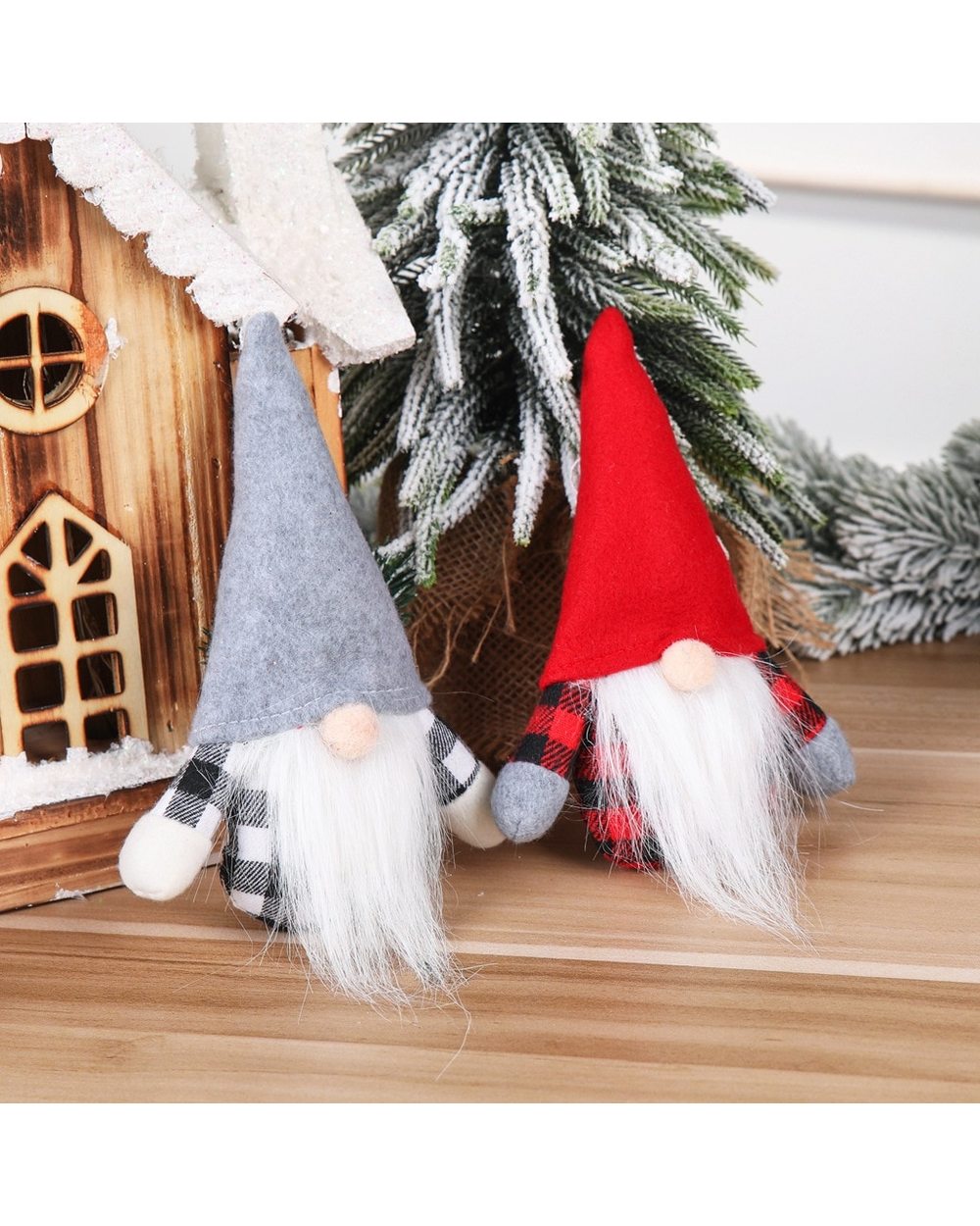 Christmas Nordic Style Lattice Faceless Gnome Santa Tulip Rudolph Doll Decoration For Home Gifts Ornaments Party Supplie front-0