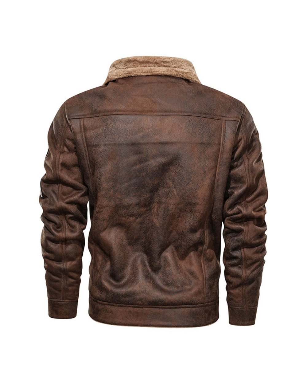 Mens Jackets and Coats Retro Style Suede Leather Jacket Men Leather Motorcycle Jacket front-4