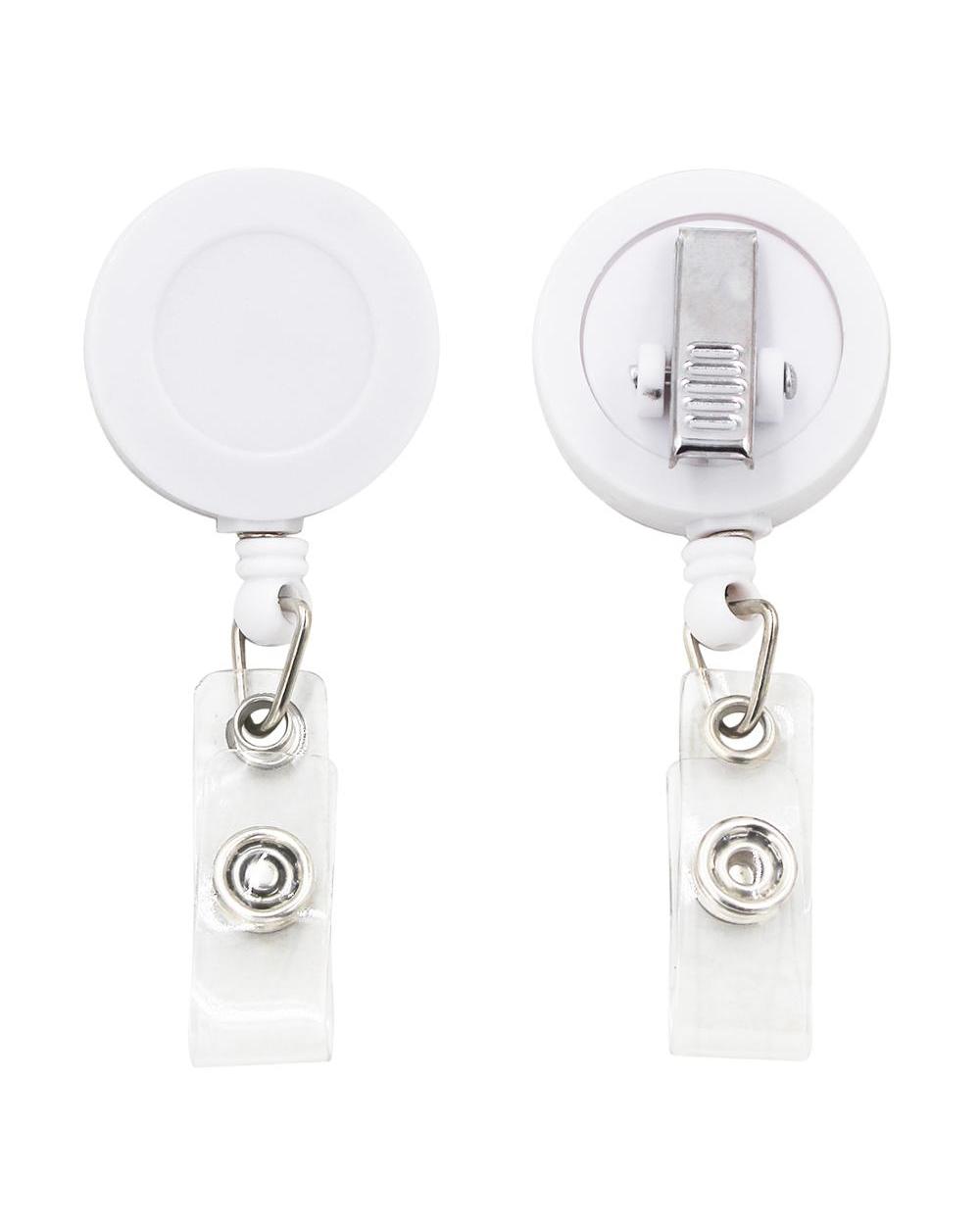 Idclip 10 Pieces Black White Retractable Badge Holder Id Badge Reel Clip On Card Holders With Alligator Clip front-4