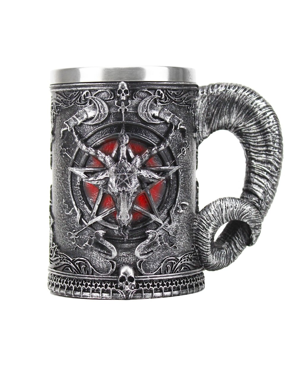 Baphomet Tankard Stainless Steel Resin 3D Baphomet Mugs 600ml front-0