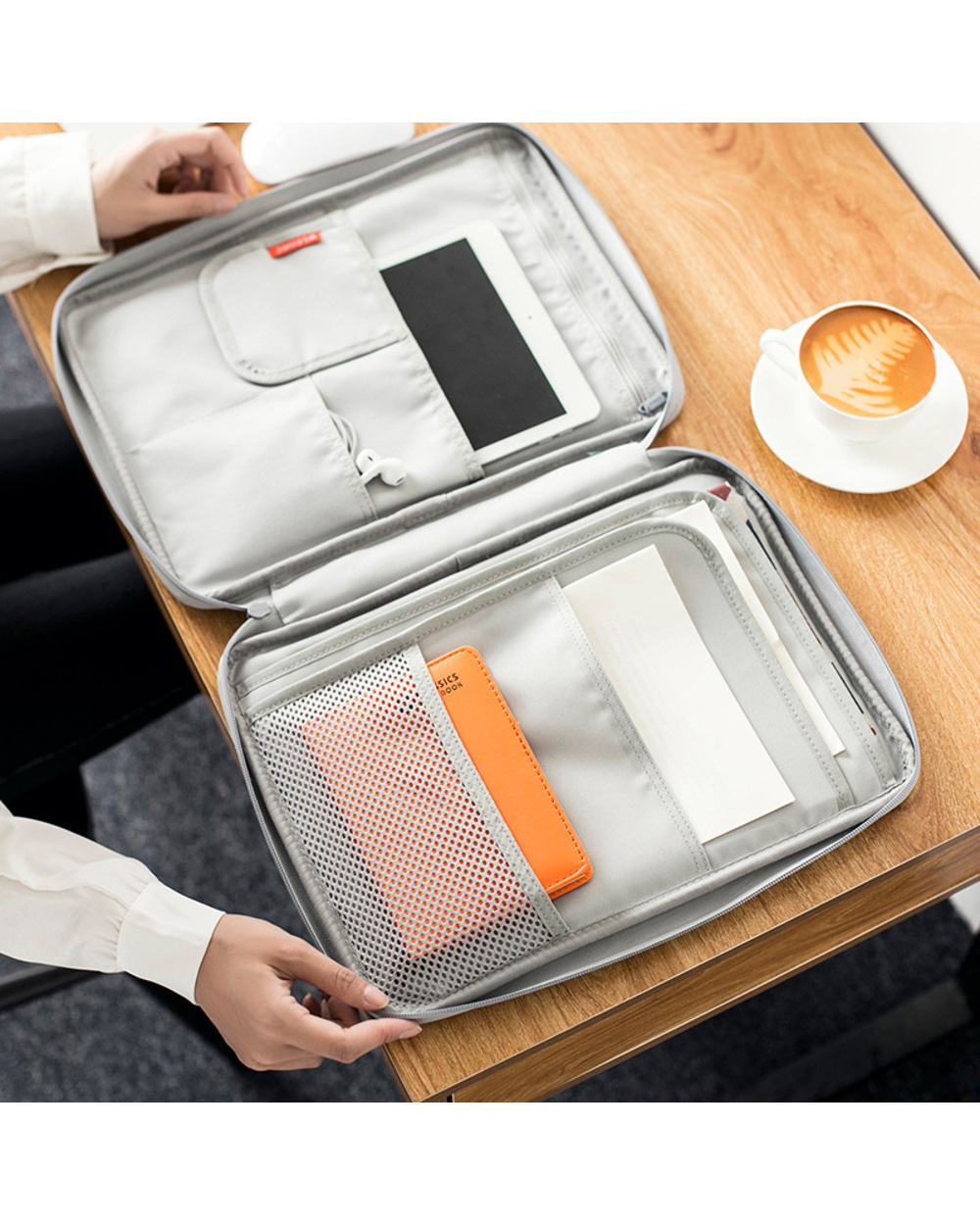 Waterproof Oxfored A4 File Folder Document Bag Business Briefcase Storage Bag For Notebooks Pens Pad Computers Student front-2