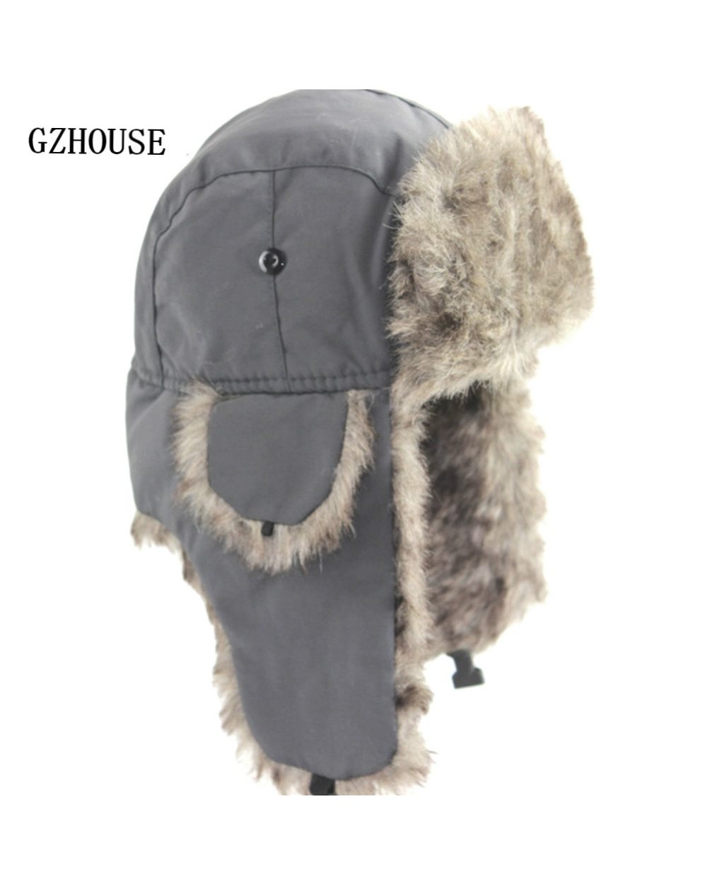 Winter Hat Keep Warm Unisex Winter Trapper Aviator Trooper Earflap 2022 Russian Ski Hat Fur Bomber Faux Fur Fashionable front-1