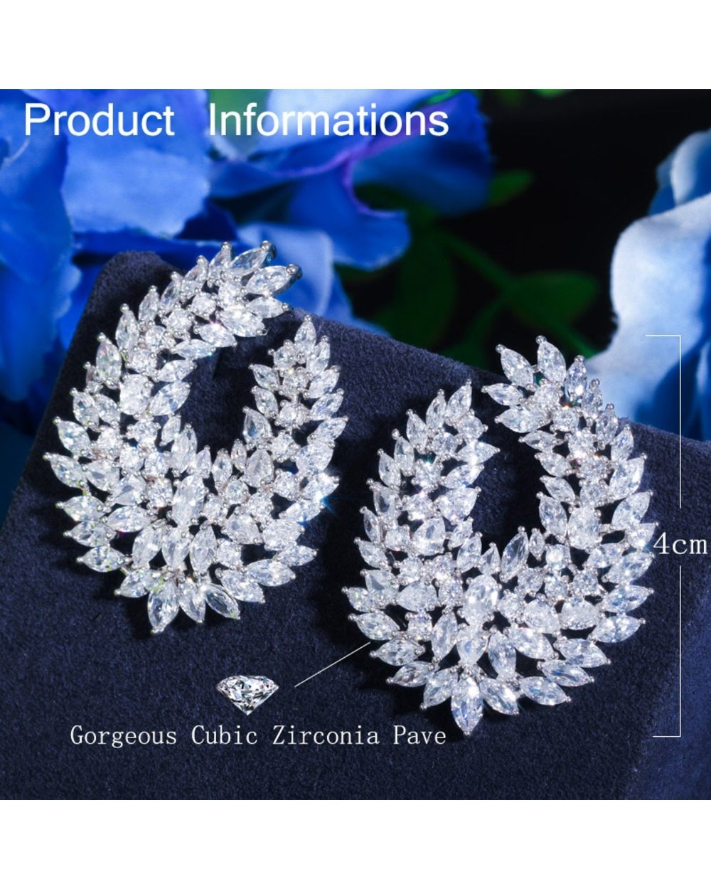 Luxury Popular Waterdrop Full Mirco Paved Cubic Zircon Naija Earring front-2