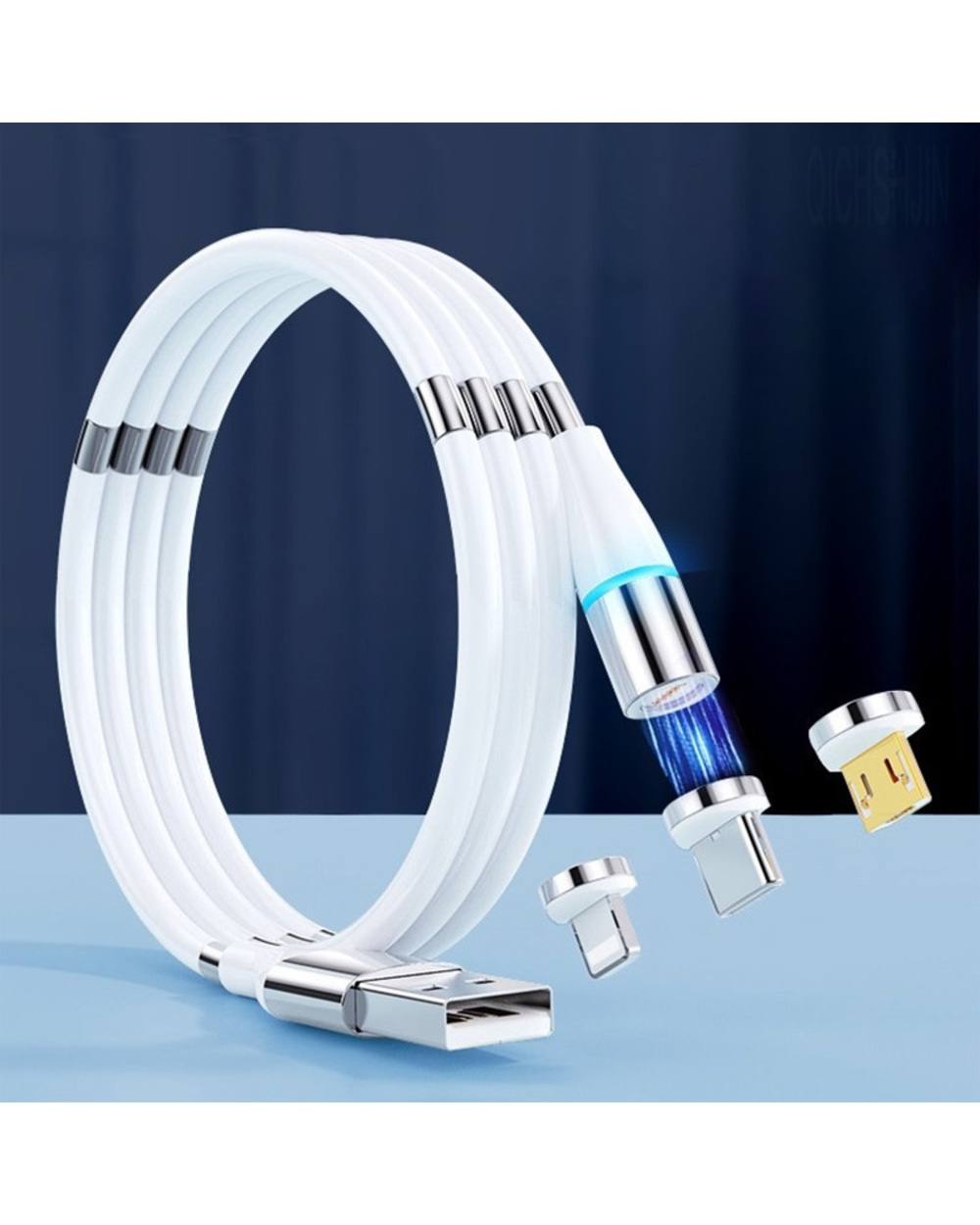Magic Rope Magnetic Cable for iPhone X Android Type C Micro USB Magnetic Fast Charging Wire Automatically front-0