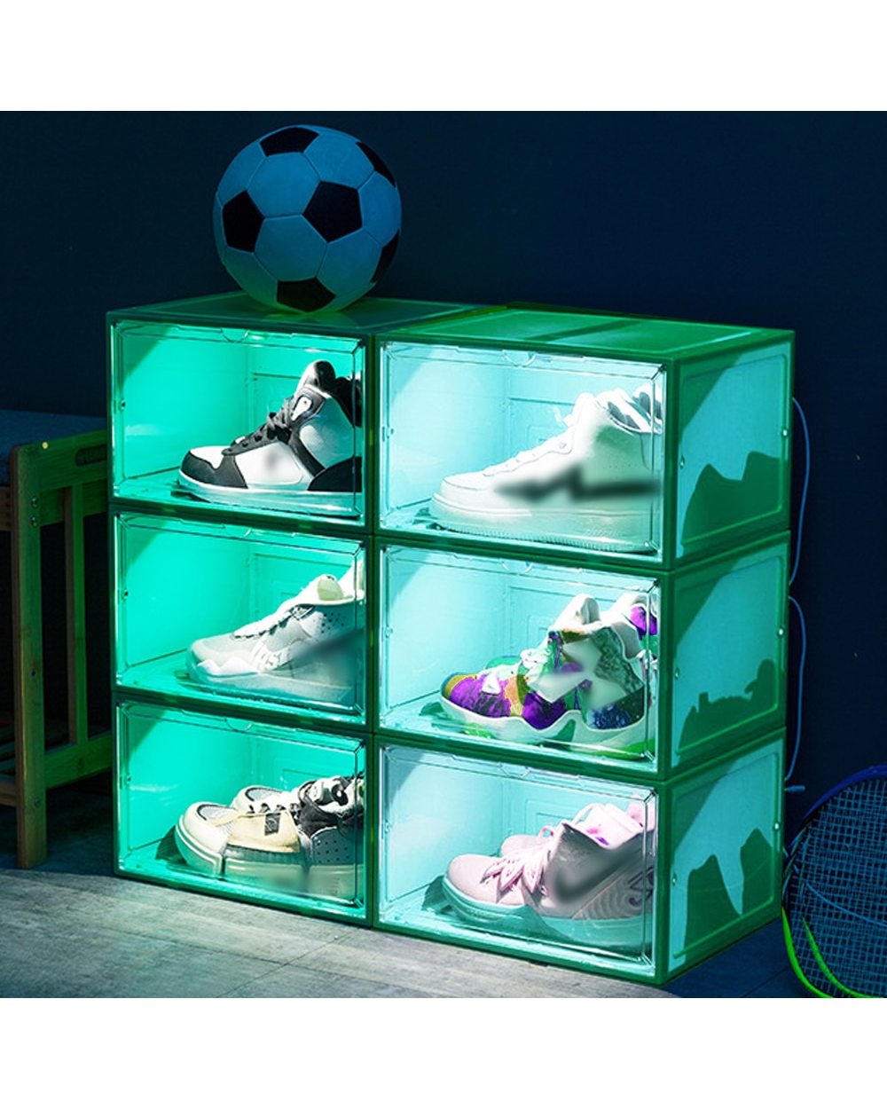 Shoes Boxes Voice Control LED Sneaker Storage Boxes front-0