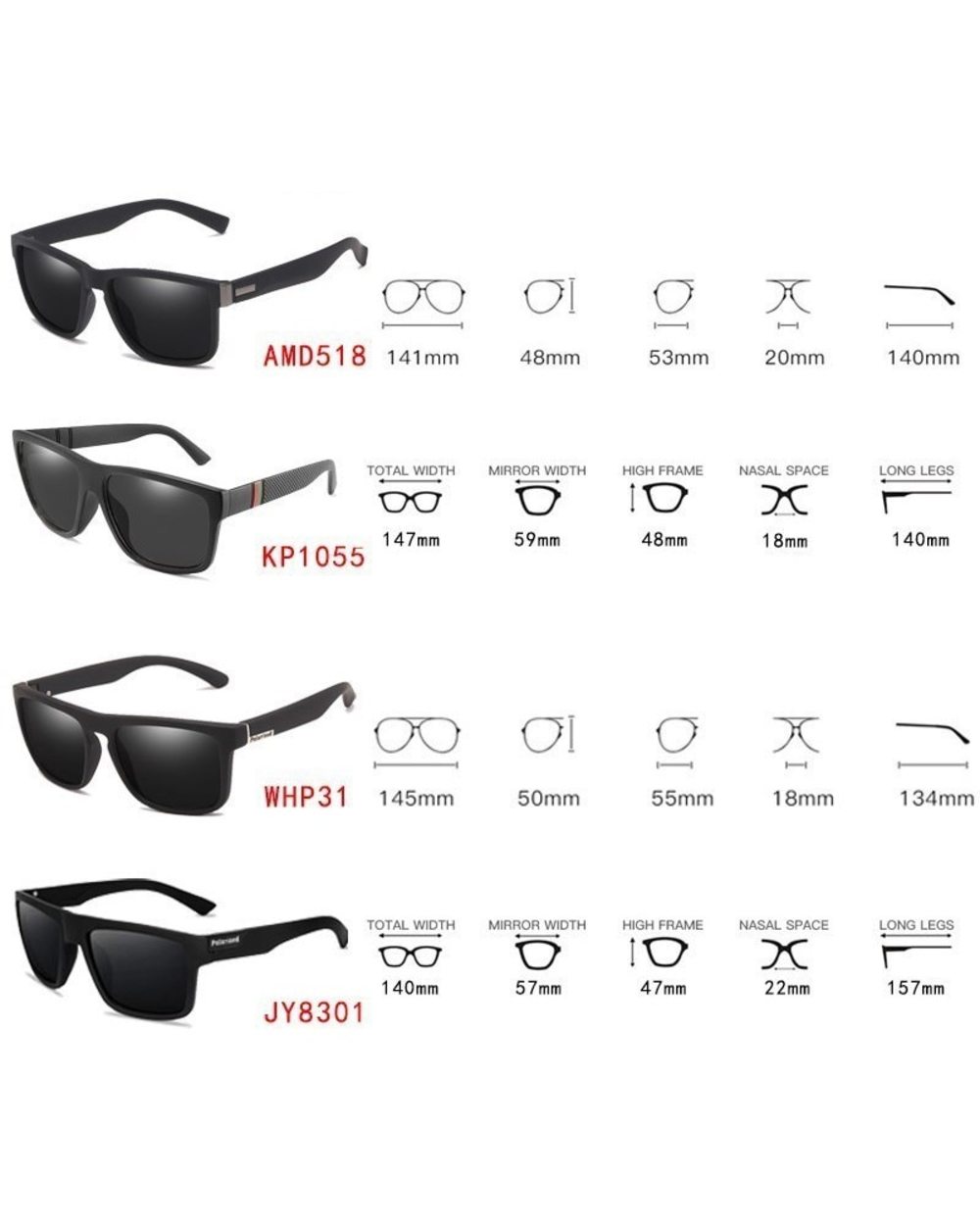 New Luxury Polarized Sunglasses Classic Vintage Square Polaroid Sun Glasses Men Beach Surfing Shades Glasses Uv400 Ócul front-4