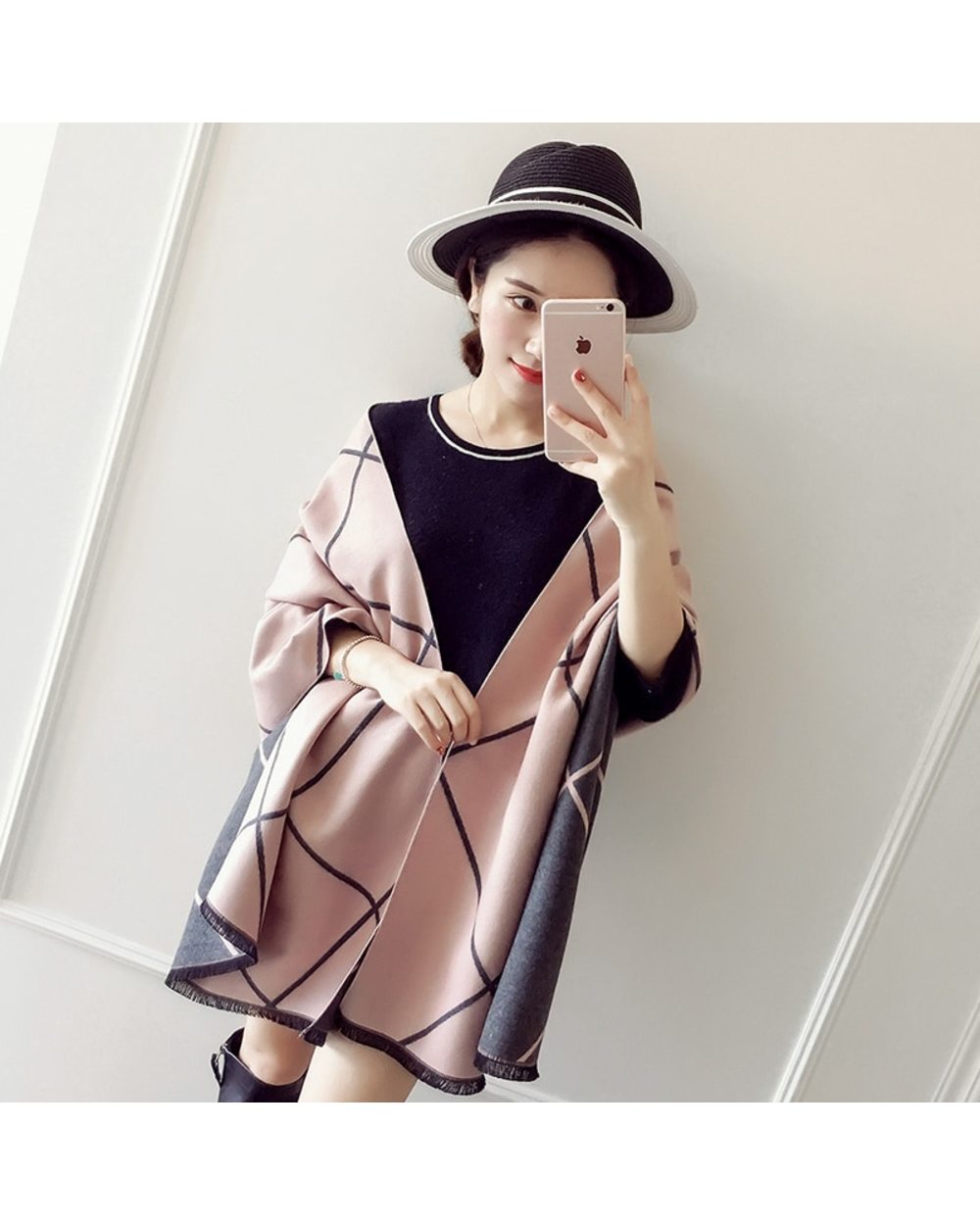 Visrover Luxury Brand Woman Winter Scarf Fashion Female Shawls Cashmere Handfeeling Winter Wraps Flower Weave Winter Hi front-1