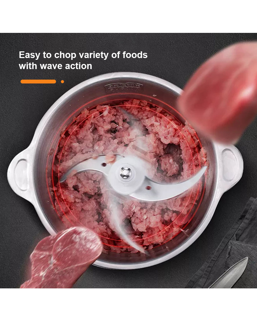 BioloMix 2 Speeds 500W Stainless steel 2L Capacity Electric Chopper Meat Grinder Mincer Food Processor Slicer front-1