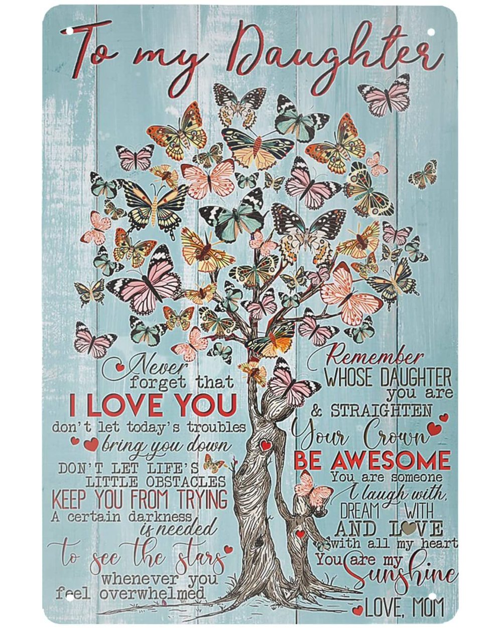 Gift For My Daughter You are My Sunshine Love Mom Vintage Home Kitchen Wall Deco front-0